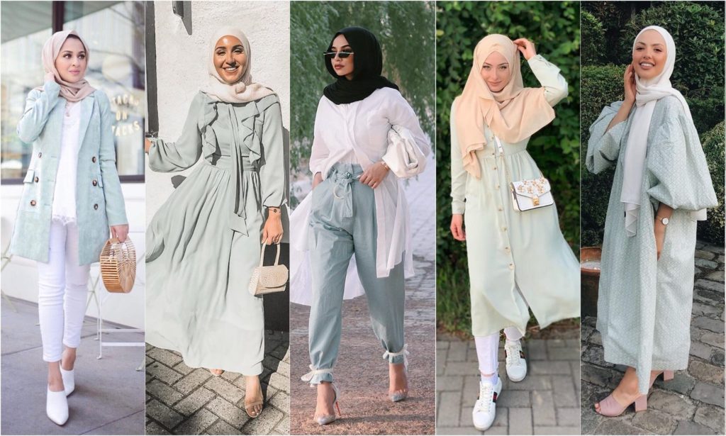 mint hijab outfits
