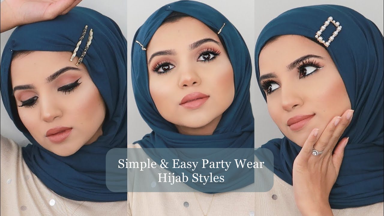 Easy Party Wear Hijab Tutorials Using Hair clips - Hijab Fashion Inspiration