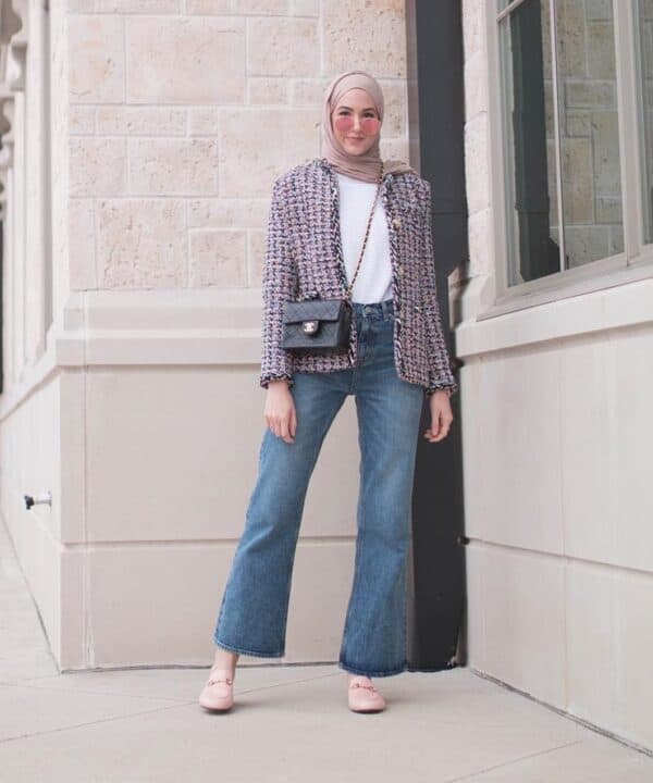 How To Wear Flare Jeans Inspired by Leena Asad - Hijab Fashion Inspiration