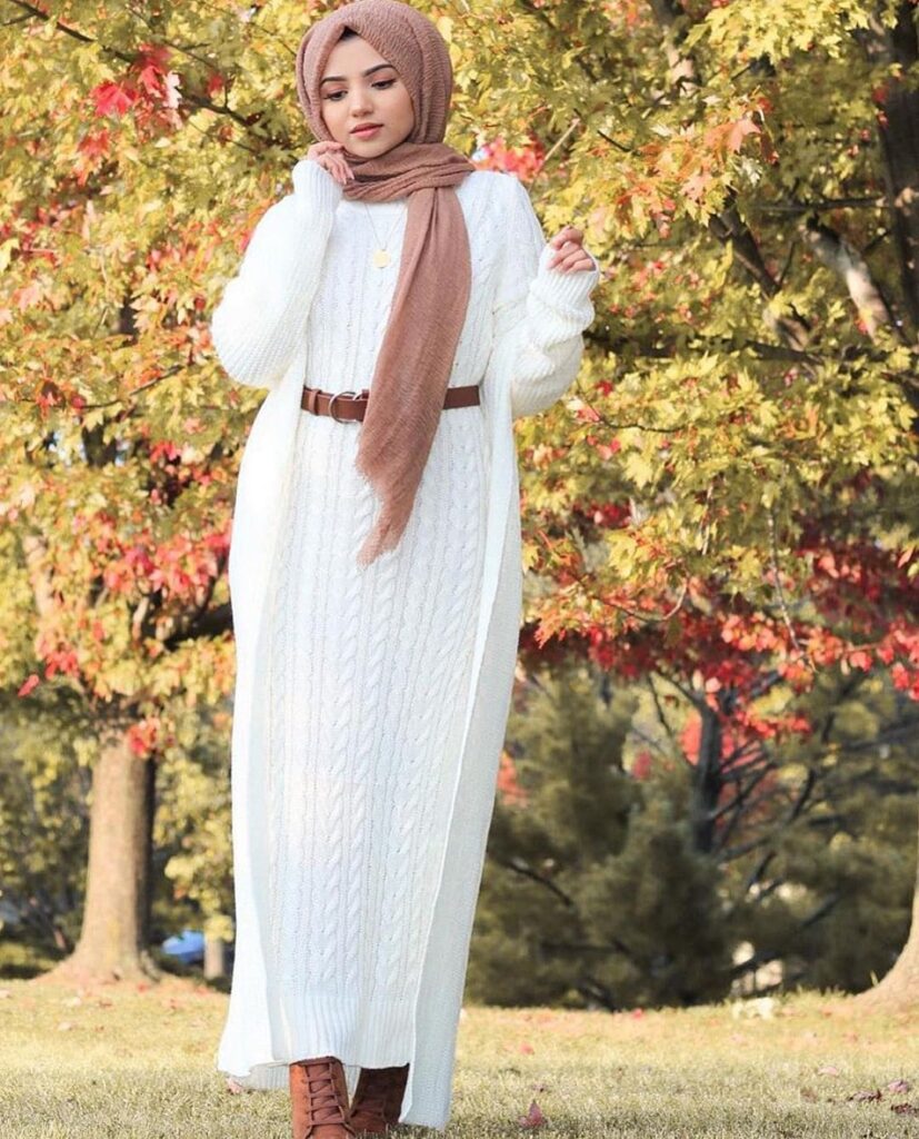 knit long hijab dress